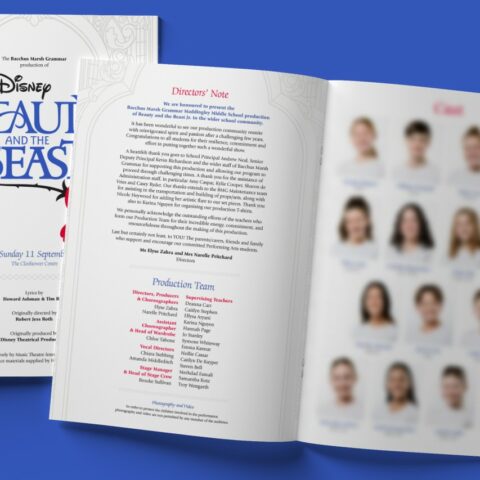 Bacchus Marsh Grammar Beauty & The Beast production programme by Double-E Design